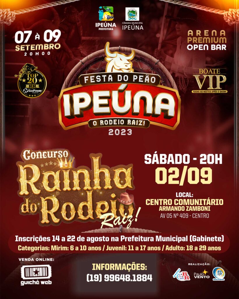 Concurso para escolha da Rainha, Madrinha e Princesa da Festa do Peão 2023  – Prefeitura de Santo Antônio de Posse