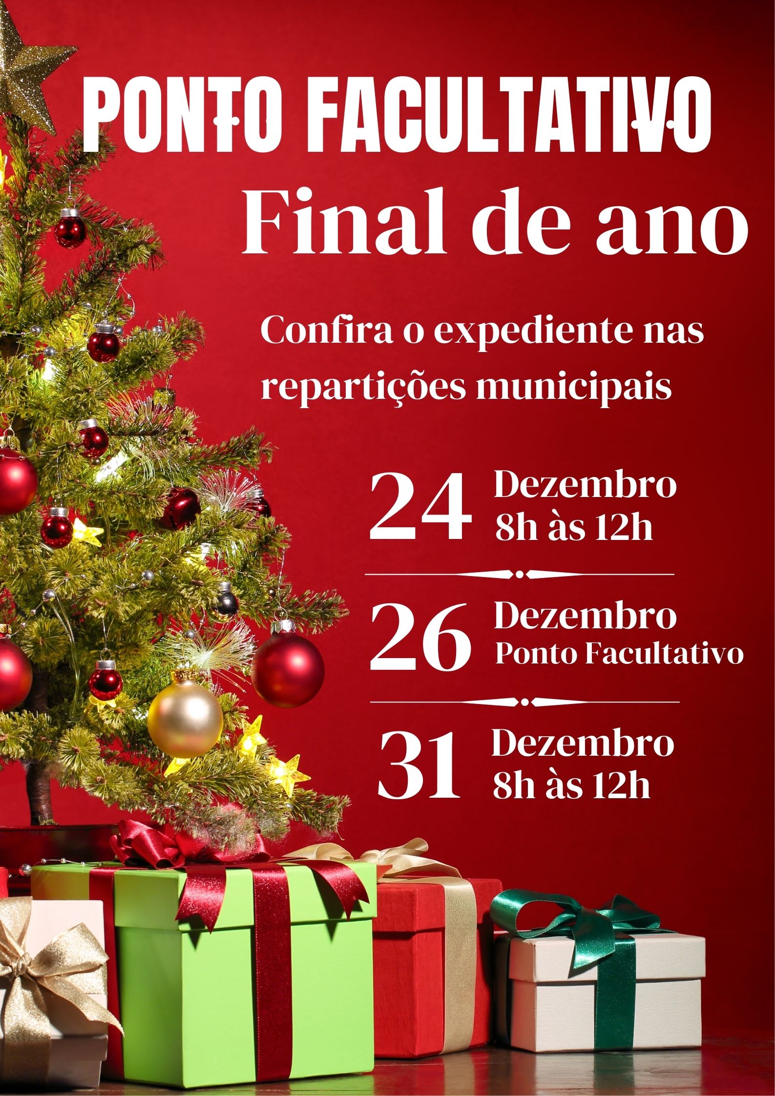 Final de ano altera rotina dos serviços públicos municipais