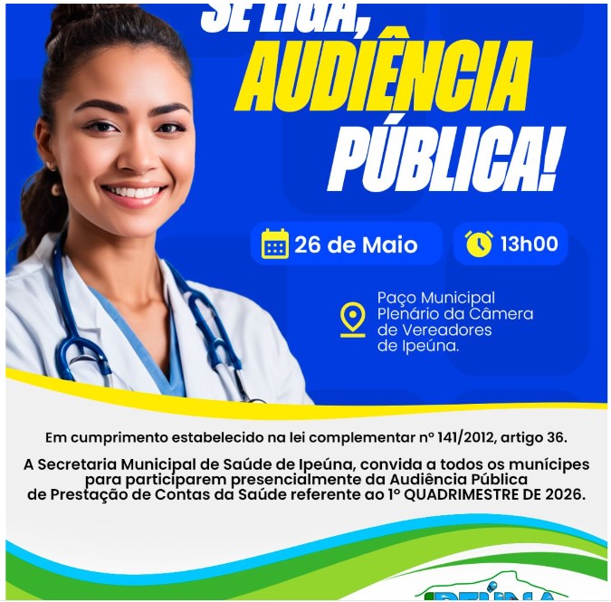 Saúde realiza Audiência Pública no dia 26